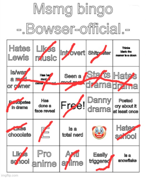 Msmg bingo. -.Bowser-official.- version | image tagged in msmg bingo - bowser-official - version | made w/ Imgflip meme maker