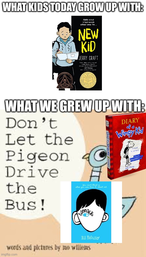 The good old days | WHAT KIDS TODAY GROW UP WITH:; WHAT WE GREW UP WITH: | image tagged in blank white template | made w/ Imgflip meme maker