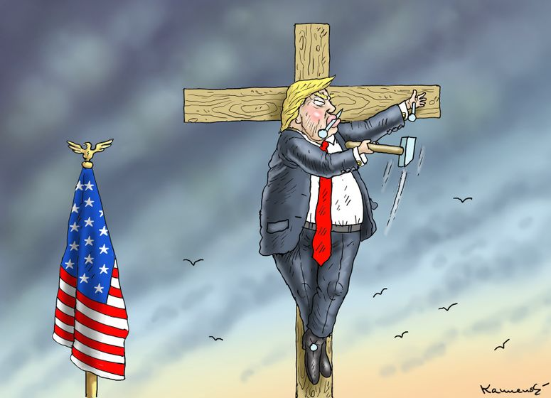 trump's persecution pose Blank Meme Template