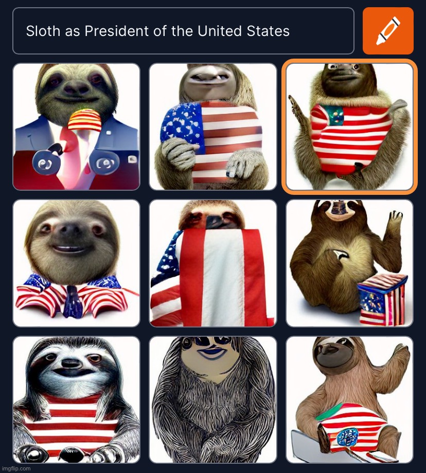 President sloth | image tagged in president sloth | made w/ Imgflip meme maker