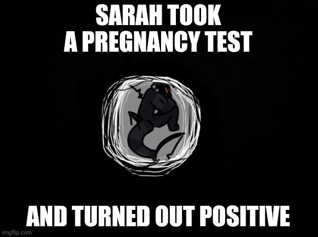 Black background | SARAH TOOK A PREGNANCY TEST; AND TURNED OUT POSITIVE | image tagged in black background | made w/ Imgflip meme maker