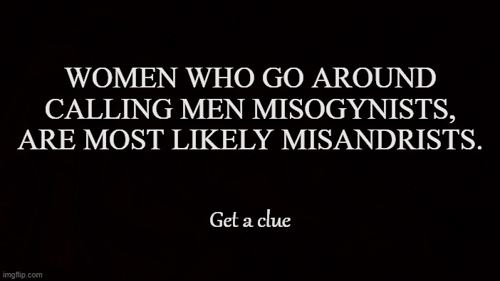 Tit for Tat | WOMEN WHO GO AROUND CALLING MEN MISOGYNISTS, ARE MOST LIKELY MISANDRISTS. Get a clue | image tagged in misogynist,misandrist,men,women,feminists,macho | made w/ Imgflip meme maker