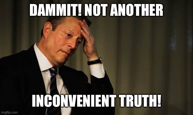 Al Gore Facepalm | DAMMIT! NOT ANOTHER INCONVENIENT TRUTH! | image tagged in al gore facepalm | made w/ Imgflip meme maker