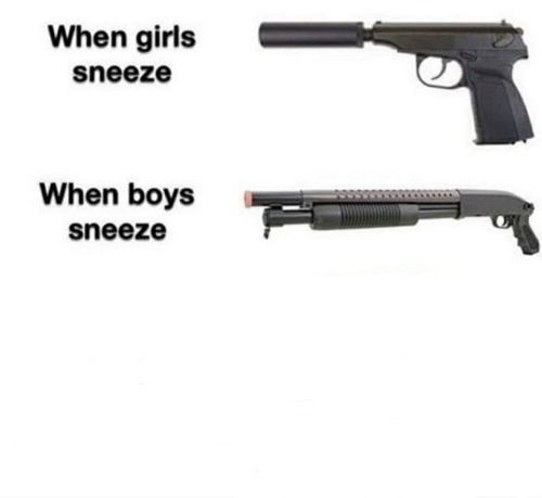 High Quality When girls sneeze, when boys sneeze Blank Meme Template