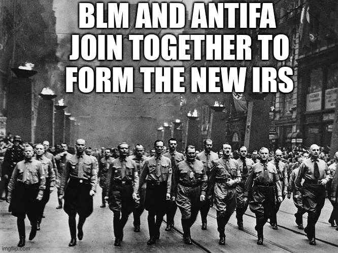 Democrats new IRS | BLM AND ANTIFA 
JOIN TOGETHER TO
FORM THE NEW IRS | image tagged in new irs,memes,demotivationals | made w/ Imgflip meme maker