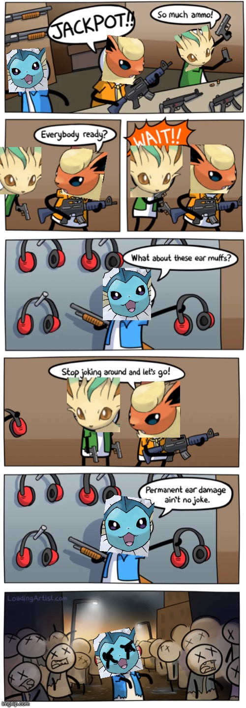If 7 days to die and the eeveelution merged, this is what it would look like | image tagged in eeveelution | made w/ Imgflip meme maker