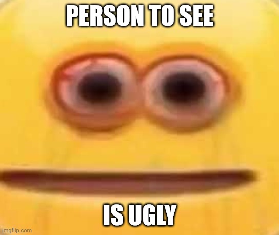 Sun Staring Emoji | PERSON TO SEE IS UGLY | image tagged in sun staring emoji | made w/ Imgflip meme maker