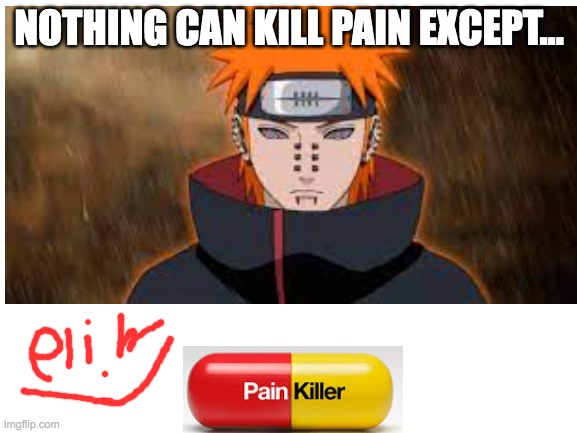 painkiller | NOTHING CAN KILL PAIN EXCEPT... | image tagged in anime,naruto shippuden | made w/ Imgflip meme maker