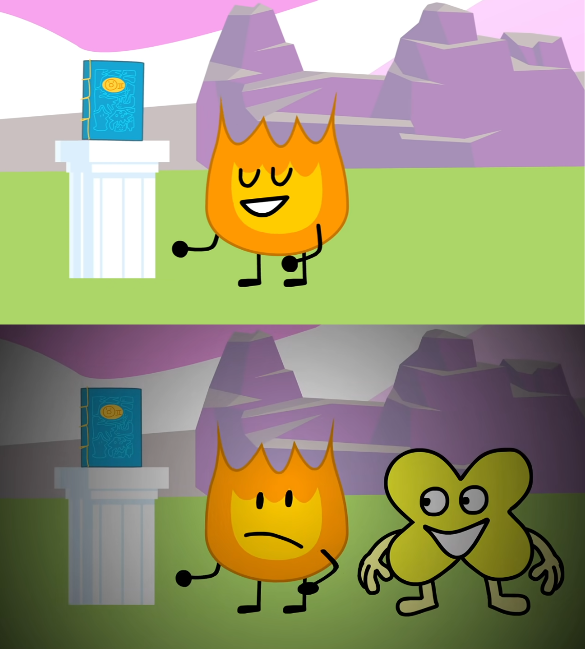 High Quality BFB 22 Firey and X meme Blank Meme Template