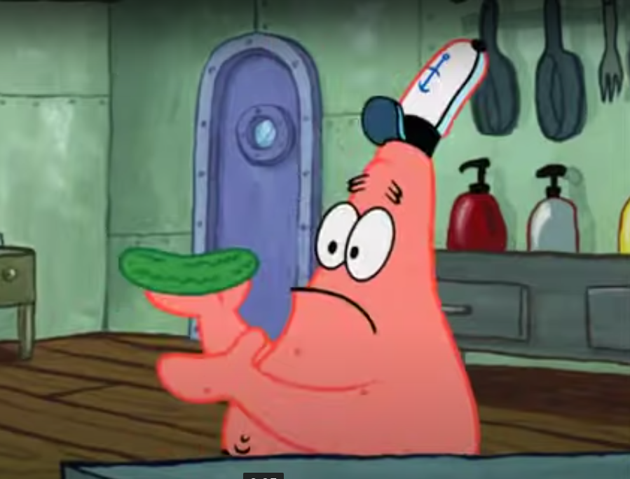High Quality patrick that`s a pickle Blank Meme Template