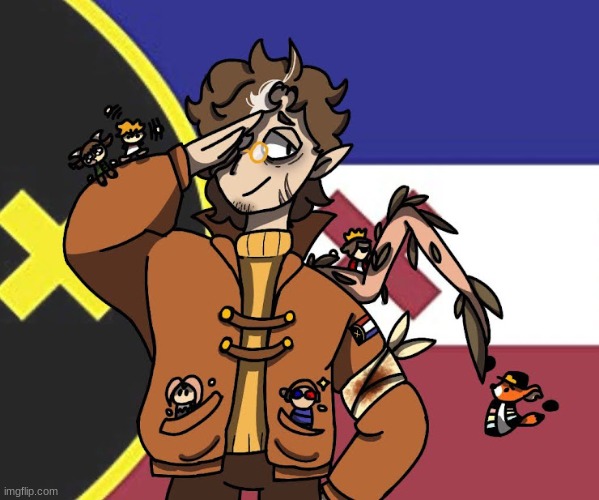 Yall remember that drawing for L'Manberg's independance day i posted forever ago? I redrew it a year after it's original creatio | made w/ Imgflip meme maker