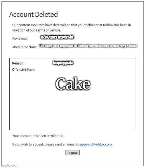 This is a real type of roblox account deletion - Imgflip