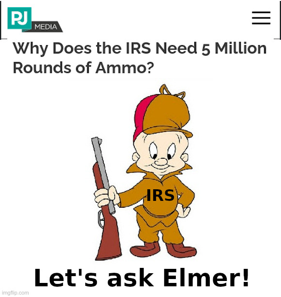 The IRS Needs Ammo! (to keep us in line!) | image tagged in irs,ammo,elmer fudd | made w/ Imgflip meme maker