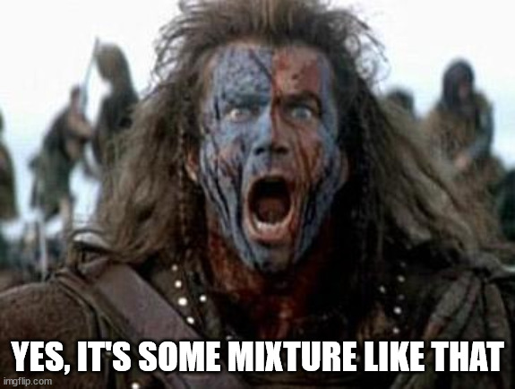 Braveheart  | YES, IT'S SOME MIXTURE LIKE THAT | image tagged in braveheart | made w/ Imgflip meme maker