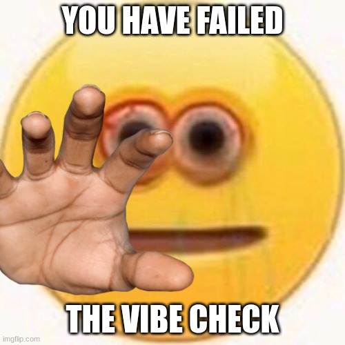 lol | YOU HAVE FAILED; THE VIBE CHECK | image tagged in the funny | made w/ Imgflip meme maker