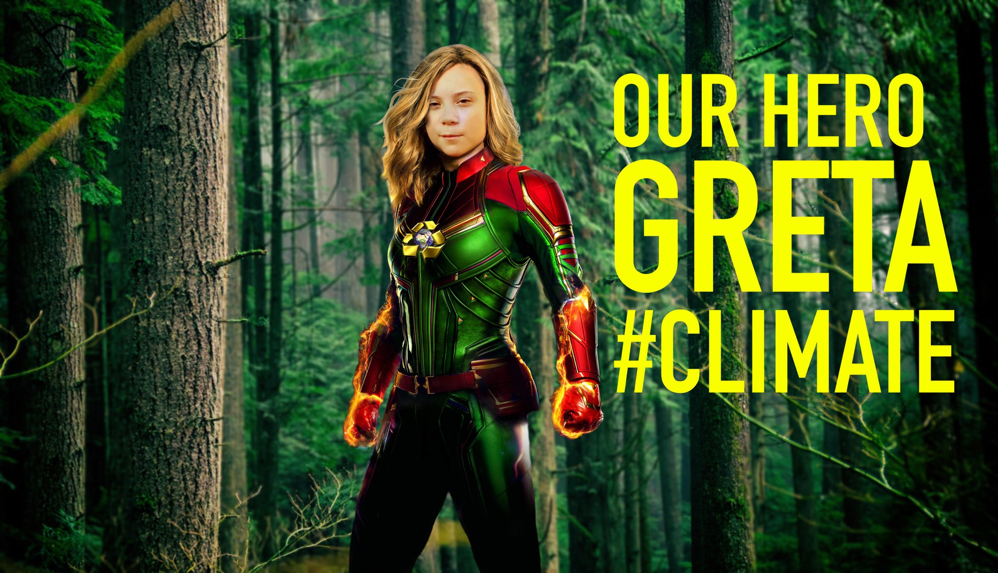 hero Greta Thunberg Blank Meme Template