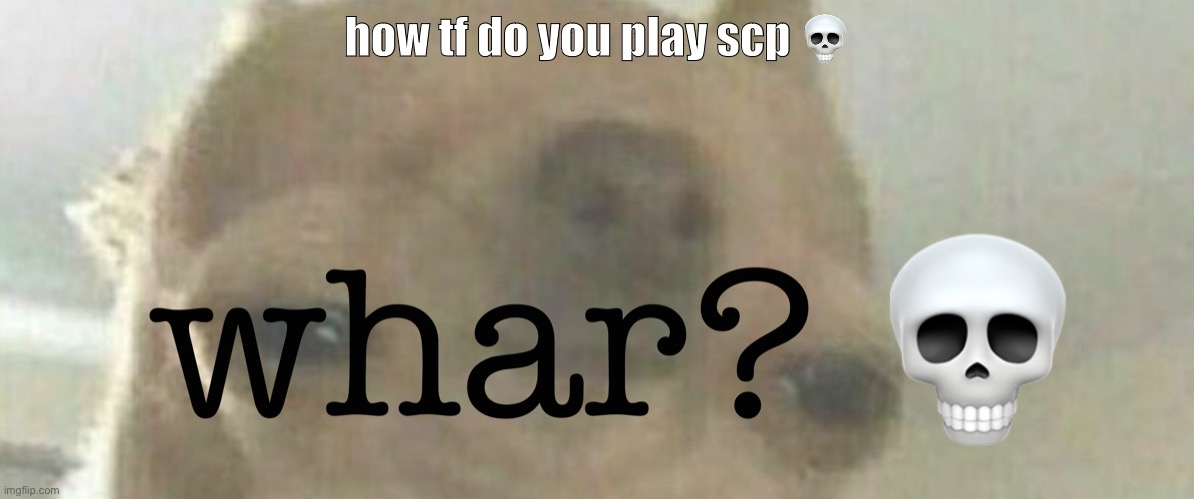 whar | how tf do you play scp 💀 | image tagged in whar | made w/ Imgflip meme maker