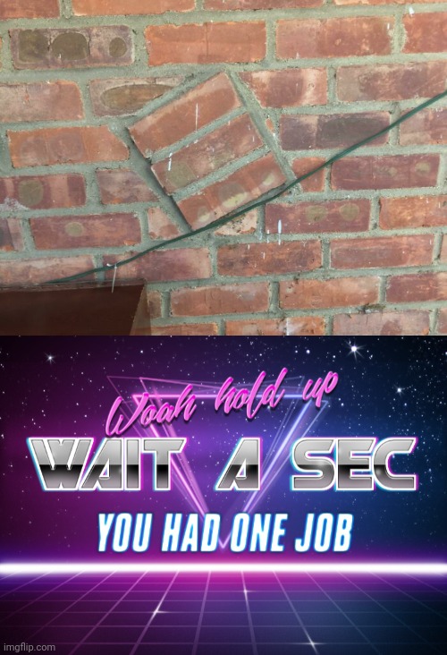 Bricks | image tagged in wait a sec you had one job,you had one job,bricks,brick,memes,meme | made w/ Imgflip meme maker