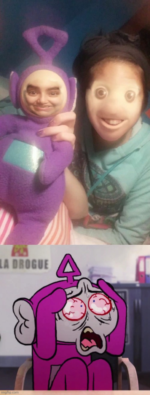 Face swap | image tagged in teletubbies kassos,face swap,teletubbies,teletubbie,memes,cursed image | made w/ Imgflip meme maker