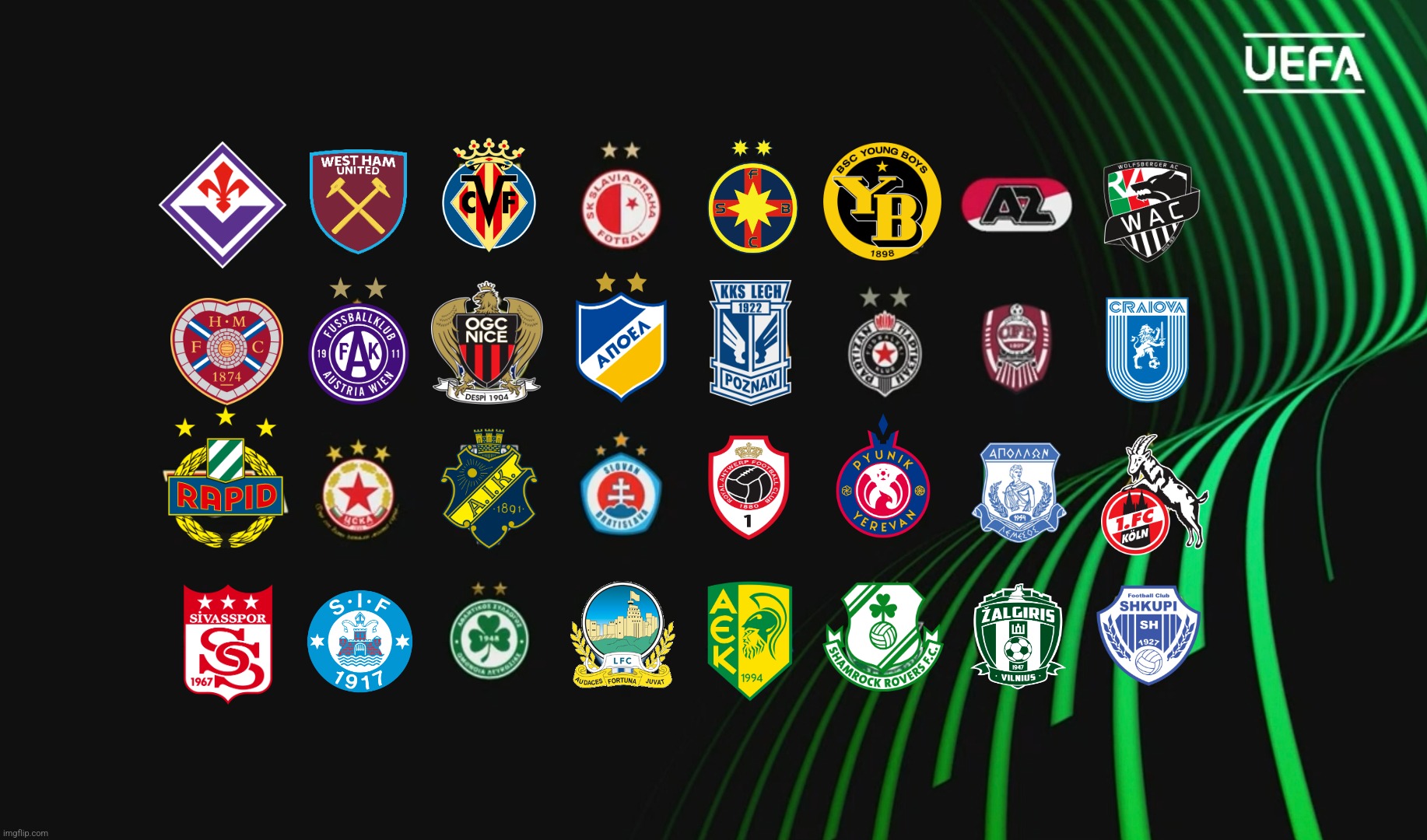 My Prediction for UEFA Conference League 2022/2023 Group Stage teams | image tagged in conference,fcsb,cfr cluj,futbol,group,memes | made w/ Imgflip meme maker