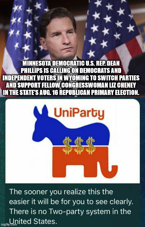 And stupid libs still think the politics are seperated along party lines... | MINNESOTA DEMOCRATIC U.S. REP. DEAN PHILLIPS IS CALLING ON DEMOCRATS AND INDEPENDENT VOTERS IN WYOMING TO SWITCH PARTIES AND SUPPORT FELLOW CONGRESSWOMAN LIZ CHENEY IN THE STATE'S AUG. 16 REPUBLICAN PRIMARY ELECTION. | image tagged in deep state | made w/ Imgflip meme maker