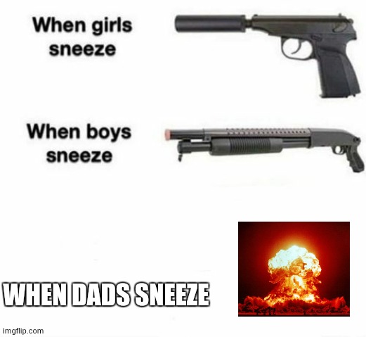 so true | WHEN DADS SNEEZE | image tagged in when girls sneeze when boys sneeze | made w/ Imgflip meme maker
