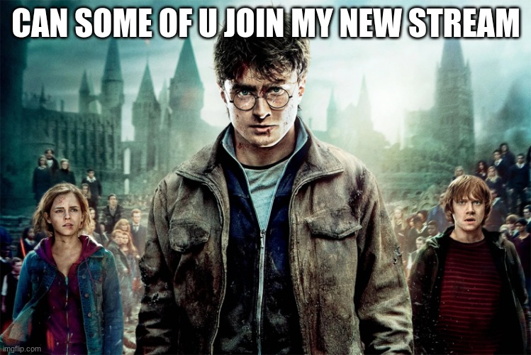Harry Potter |  CAN SOME OF U JOIN MY NEW STREAM | image tagged in harry potter,join me,stream | made w/ Imgflip meme maker