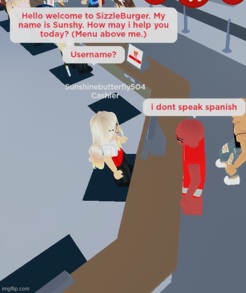 i dont speak spanish | image tagged in funny,roblox,trolling | made w/ Imgflip meme maker