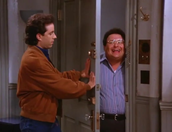 SEINFELD AND NEWMAN AT THE DOOR Blank Meme Template