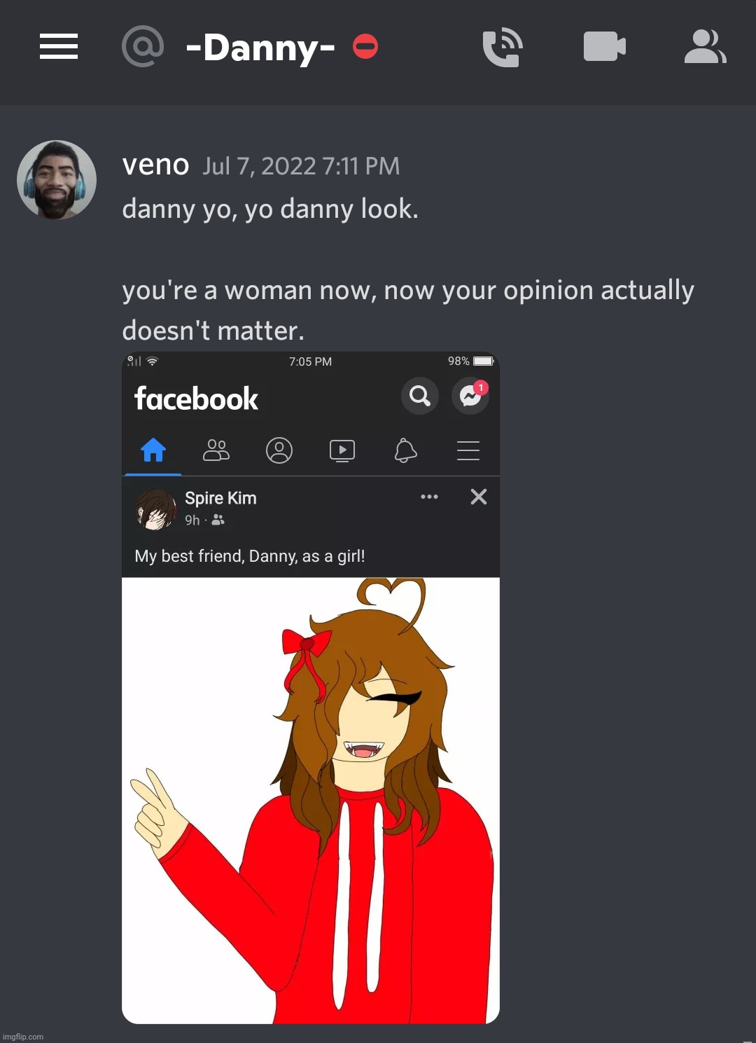 danny forgot to post with the message so | made w/ Imgflip meme maker