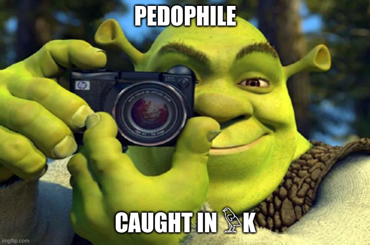 Shrek Caught in 4K | PEDOPHILE CAUGHT IN ?K | image tagged in shrek caught in 4k | made w/ Imgflip meme maker
