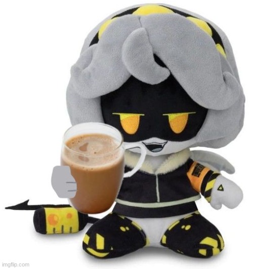 V gives you choccy milk | image tagged in v plushie gives you choccy milk,murder drones,choccy milk,cute | made w/ Imgflip meme maker