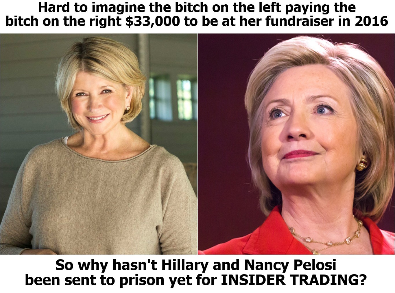 Martha Stewart didn't even get a pardon for her $33K donation | image tagged in liberal logic,stupid liberals,democrats are easy to manipulate,crying democrats,crooked hillary,clinton corruption | made w/ Imgflip meme maker