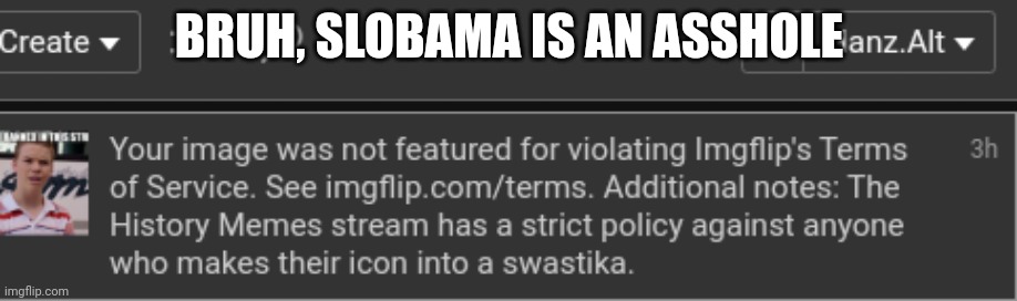 They don't have official rules, and I don't use icons anymore, wtf | BRUH, SLOBAMA IS AN ASSHOLE | made w/ Imgflip meme maker