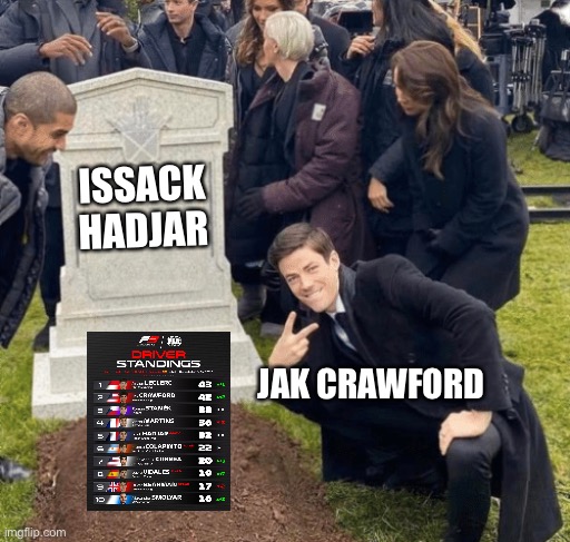 BIH Issack Hadjar | ISSACK HADJAR; JAK CRAWFORD | image tagged in grant gustin over grave | made w/ Imgflip meme maker