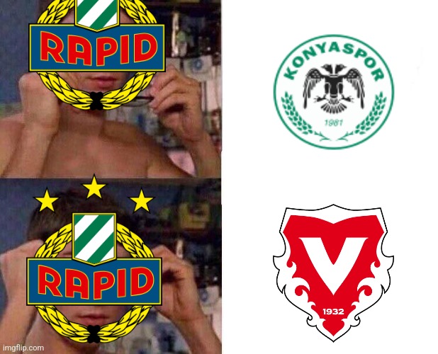 Vaduz eliminated Konyaspor, can they also defeat Rapid Vienna? | image tagged in spiderman glasses,conference,futbol,memes | made w/ Imgflip meme maker