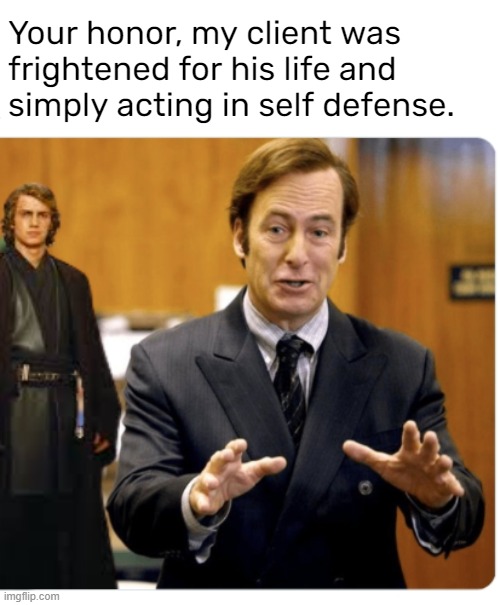 Your honor, my client was frightened for his life and simply acting in self defense. | made w/ Imgflip meme maker