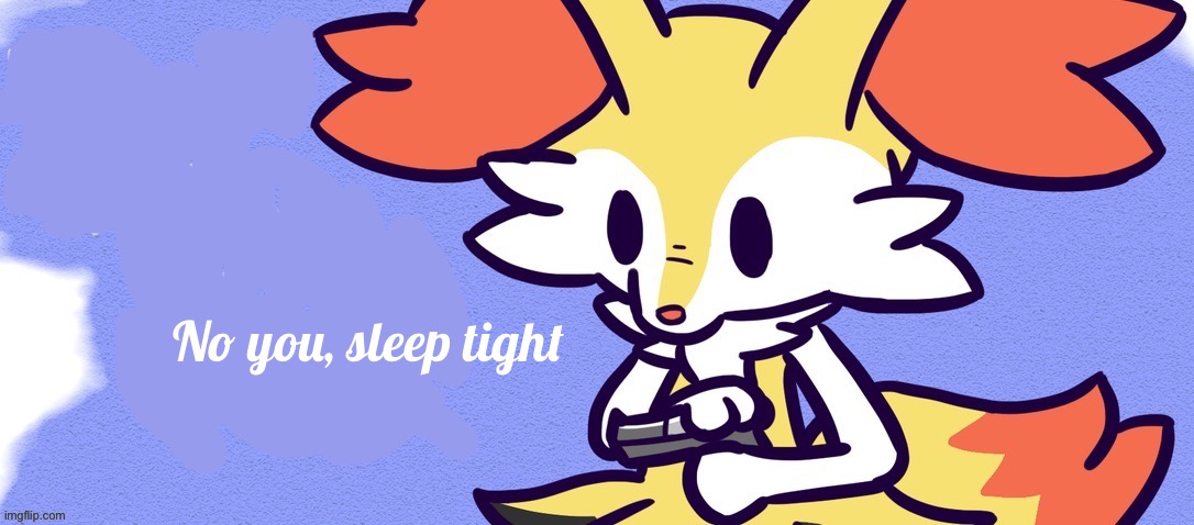 Blank Braixen Gun | No you, sleep tight | image tagged in blank braixen gun | made w/ Imgflip meme maker