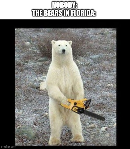 They got trucks too |  NOBODY:
THE BEARS IN FLORIDA: | image tagged in memes,chainsaw bear | made w/ Imgflip meme maker