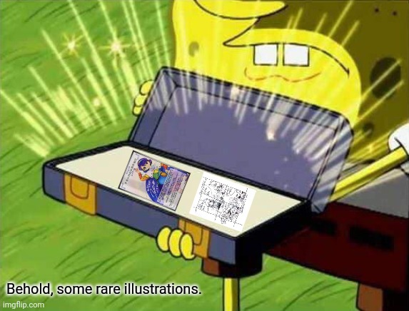 Spongebob box |  Behold, some rare illustrations. | image tagged in memes,touhou,card | made w/ Imgflip meme maker