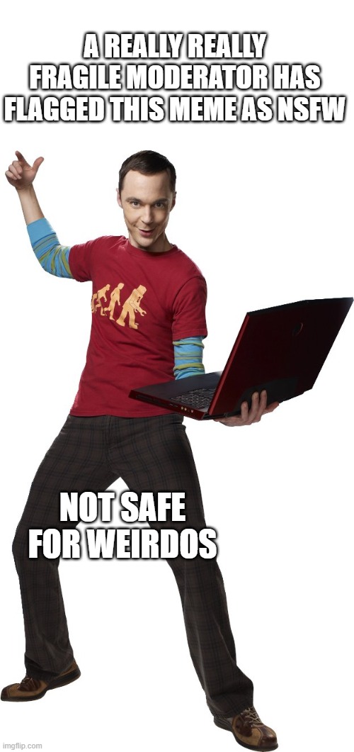 And He/She/It suspended my comments for 24 hours, oh the pain, oh the distress, how I am sooooo offended, Boo Hoo hoo, snivel... | A REALLY REALLY FRAGILE MODERATOR HAS FLAGGED THIS MEME AS NSFW; NOT SAFE FOR WEIRDOS | image tagged in i'm going to send nsfw in general | made w/ Imgflip meme maker