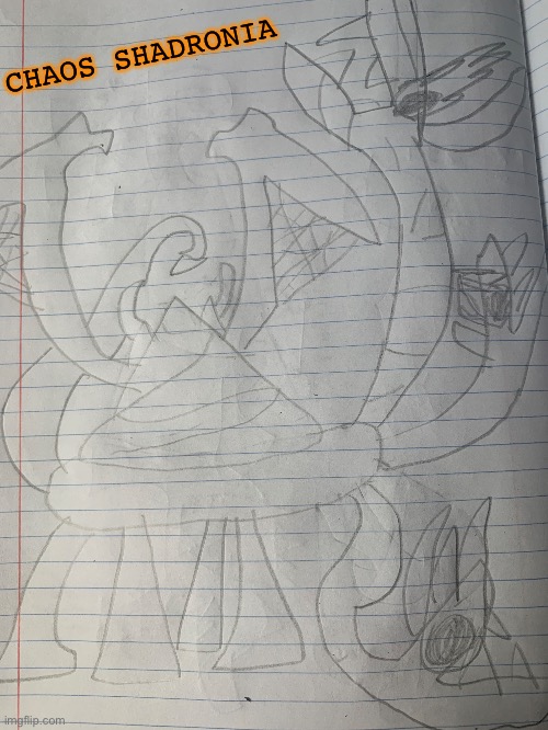 Chaos shadronia the giant hydra like form | CHAOS SHADRONIA | image tagged in its just uncolored not unfinished | made w/ Imgflip meme maker