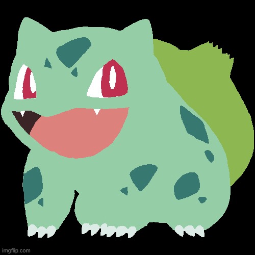 I Asked Lucario What I Should Draw, And They Said Bulbasaur. I Decided To Try A Different Drawing Concept With No Lines! | made w/ Imgflip meme maker