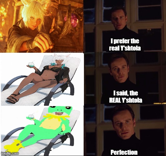 Y'shtola | I prefer the real Y'shtola; I said, the REAL Y'shtola; Perfection | image tagged in perfection | made w/ Imgflip meme maker