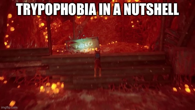 Stray rooftops | TRYPOPHOBIA IN A NUTSHELL | image tagged in stray rooftops | made w/ Imgflip meme maker