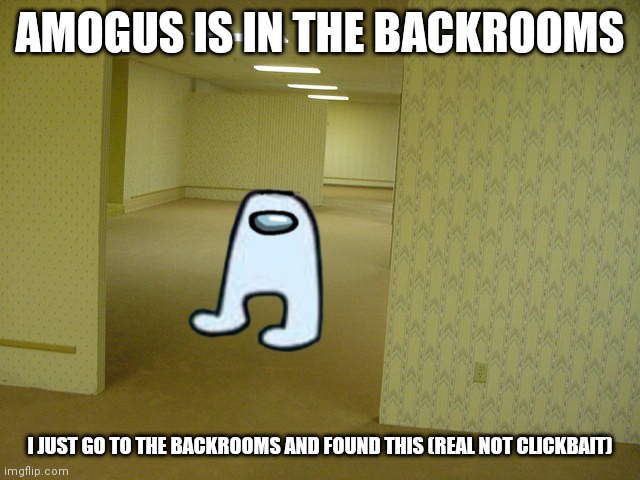 fun | AMOGUS IS IN THE BACKROOMS; I JUST GO TO THE BACKROOMS AND FOUND THIS (REAL NOT CLICKBAIT) | image tagged in the backrooms,amogus | made w/ Imgflip meme maker