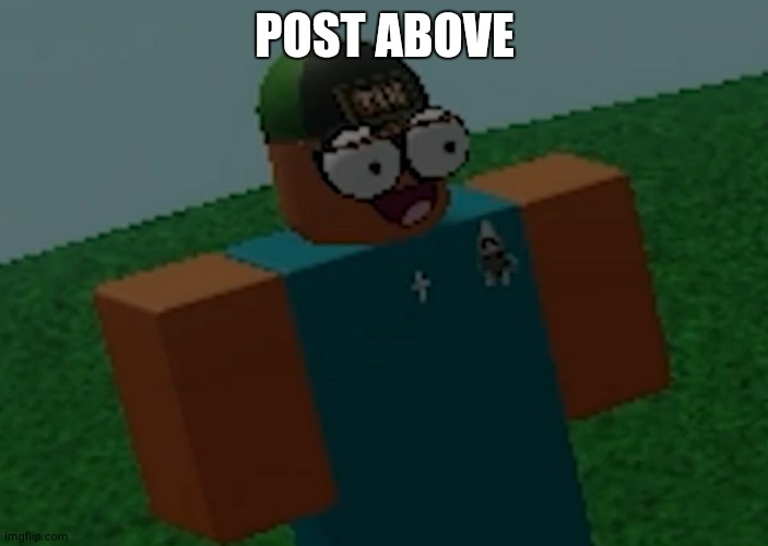 Concerned robloxian | POST ABOVE | image tagged in concerned robloxian | made w/ Imgflip meme maker