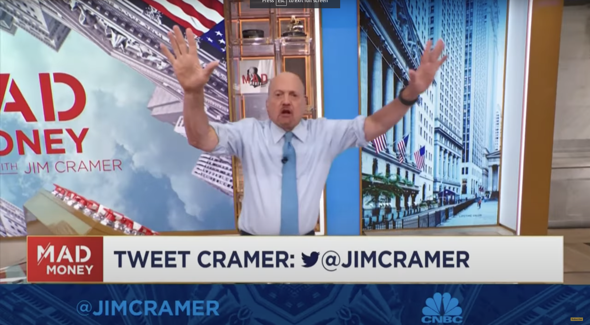Cramer Hands Up Blank Meme Template