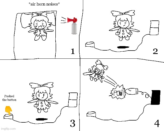 Ribbon got pranked | image tagged in ribbon,kirby,funny,comics,fanart,cute | made w/ Imgflip meme maker