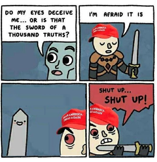 High Quality SWORD OF A THOUSAND TRUTHS, MAGA VERSION Blank Meme Template